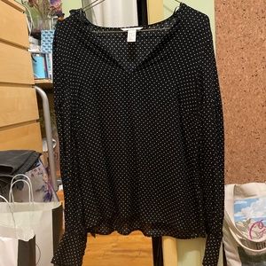 H&M Lantern Sleeve Polka Dot Blouse